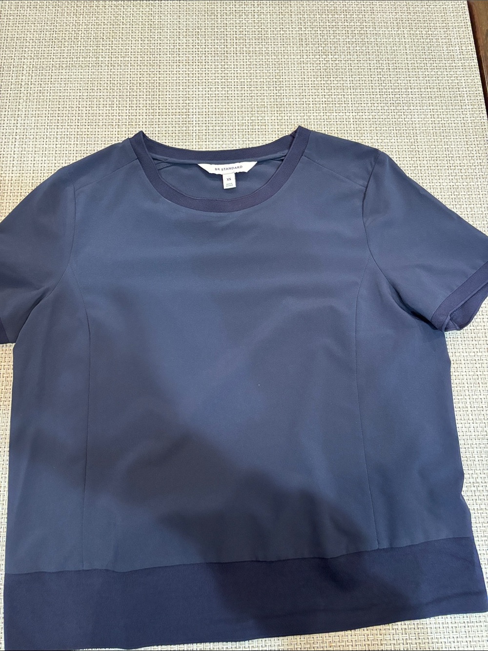 Banana Republic Navy Short-Sleeve Crewneck Top